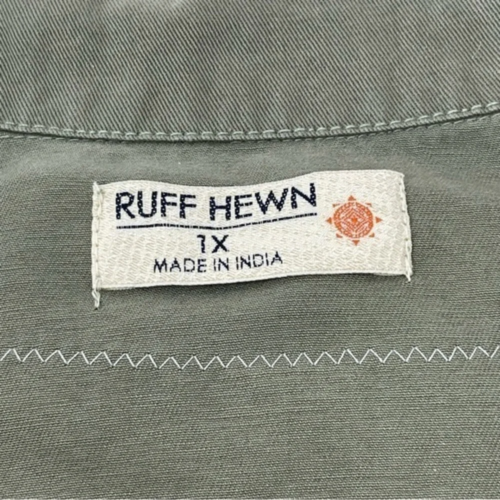 Ruff Hewn Upcycled Military style Jacket Embroidered Appliqué lace ruffle Size1X - Picture 11 of 14